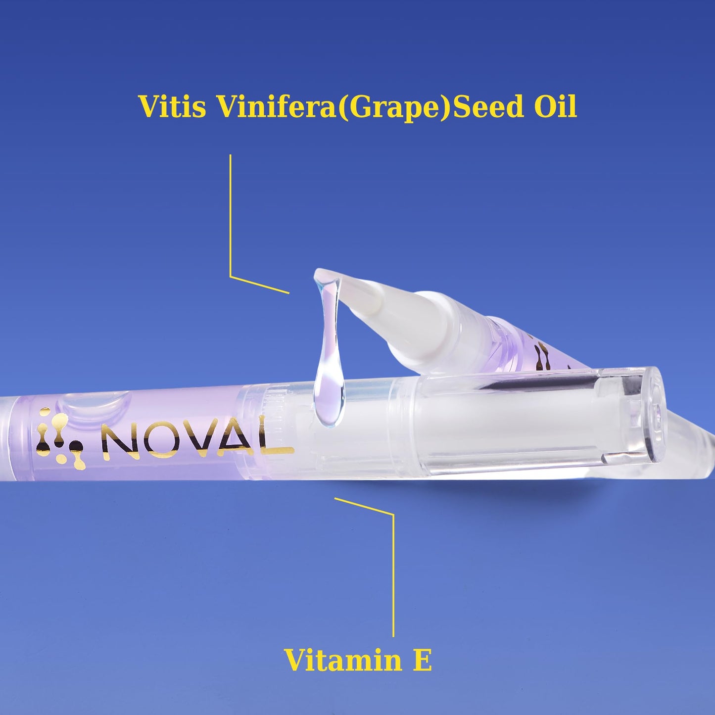 NOVAL Cuticle Oil Pens for Nails – Moisturizing & Fast Absorption, Non-Greasy, Blueberry Scent, 6PCS