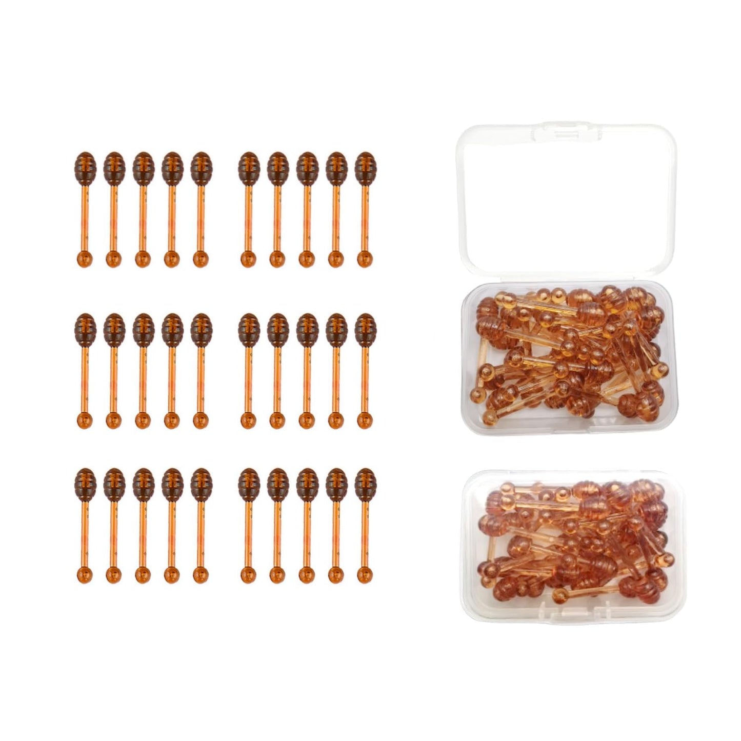 Lip Applicators Stick Lip Balm Applicator with Small White Box Plastics Lip Brush Stick Lip Mask Applicator Lip Balm Honey Jar (30)