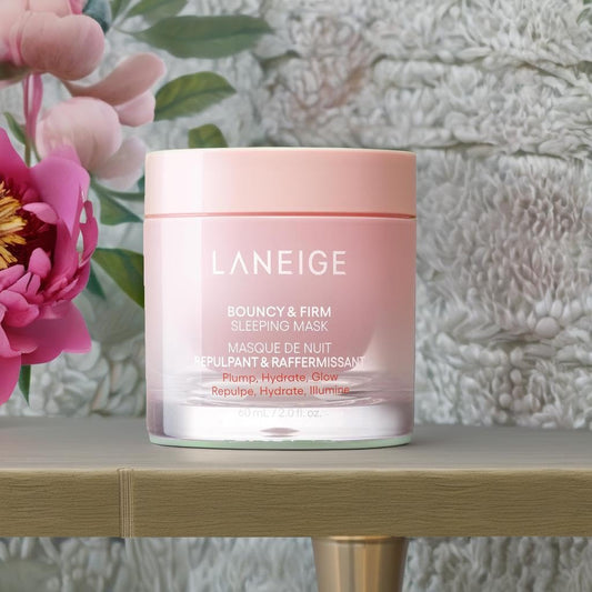 LANEIGE Bouncy and Firm Sleeping Mask: Revitalize, Smooth, Peony & Collagen Complex, Barrier-Boosting Hydration
