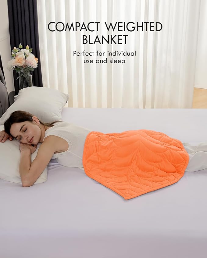 Kaisa Weighted Lap Blanket 5 lbs 23" x 29", Cozy Luxury Crystal Velvet Small Weighted Blanket for Adults, Portable Travel Weighted Blanket for Relaxation, All-Season Blanket, Machine Washable, Orange