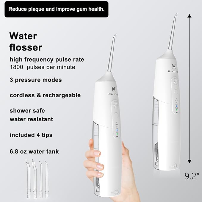 2-1 Oral Clean Kit- Water Dental flosser & Electric Toothbrush Combo- Brushing & Flossing- for Teeth Cleaning and Gum Health (White)