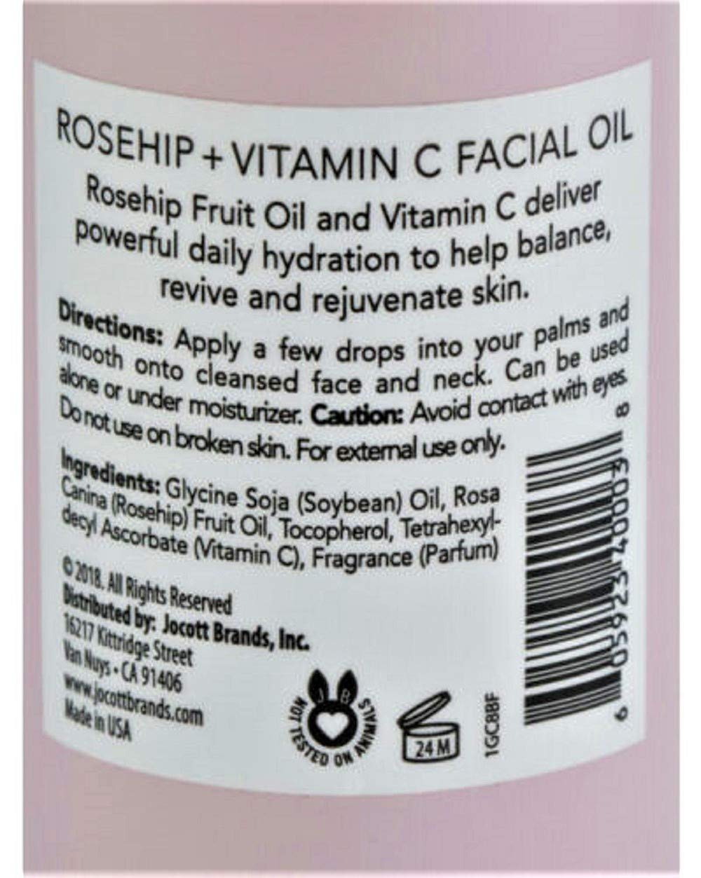 Pearlessence Rosehip Balancing Facial Oil + Rosehip Fruit Oil & Vitamin C | Daily Hydration to Help Balance & Revive Skin | Made in USA & Cruelty Free