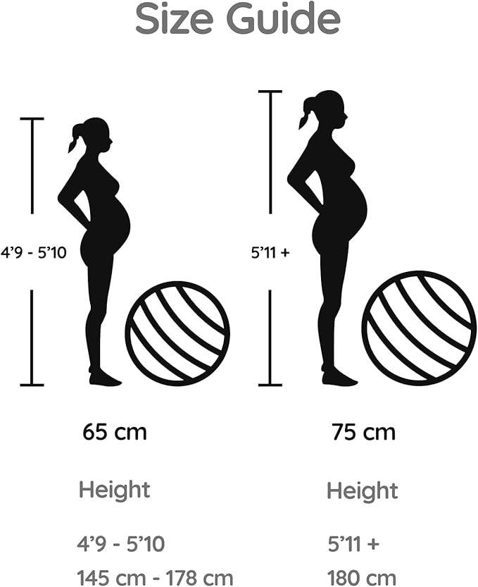 BABYGO Birthing Ball - Pregnancy Yoga Labor & Exercise Ball & Book Set Trimester Targeting, Maternity Physio, Birth & Recovery Plan Included Anti Burst Eco Friendly