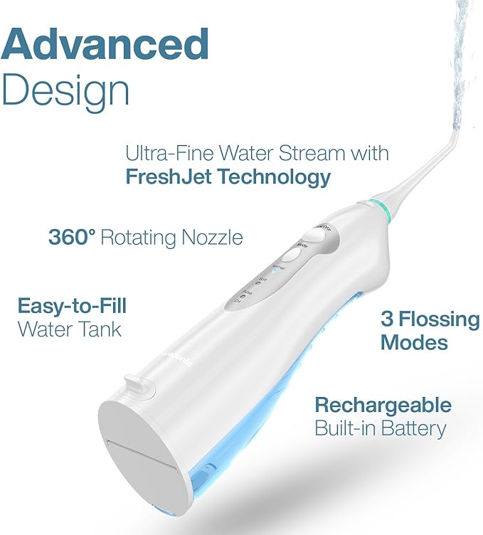 AquaSonic Water Flosser - Cordless Rechargeable Water Flossers for Teeth Cleaning - Waterproof Aqua Flosser, Portable Oral Irrigator for Dental Cleaning with 5 Jet Tips – Braces Home Travel.