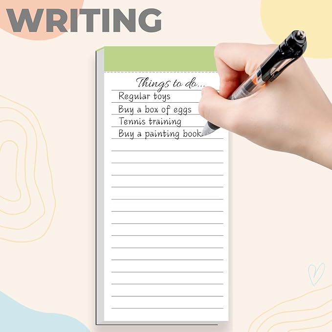 6 Pack Magnetic Notepads for Fridge, Grocery List Magnet Pad for Refrigerator, Memo Notepad with Lined Pages, 50 Sheets per Note Pads To-Do List, Shopping List(300Sheets)