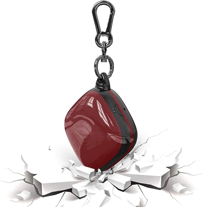 Compatible Powerbeats Pro Case Cover, Full Protective Shockproof Anti-Slip Silicone Case for Beats Powerbeats Pro 2019 (Black Edge+Burgundy)