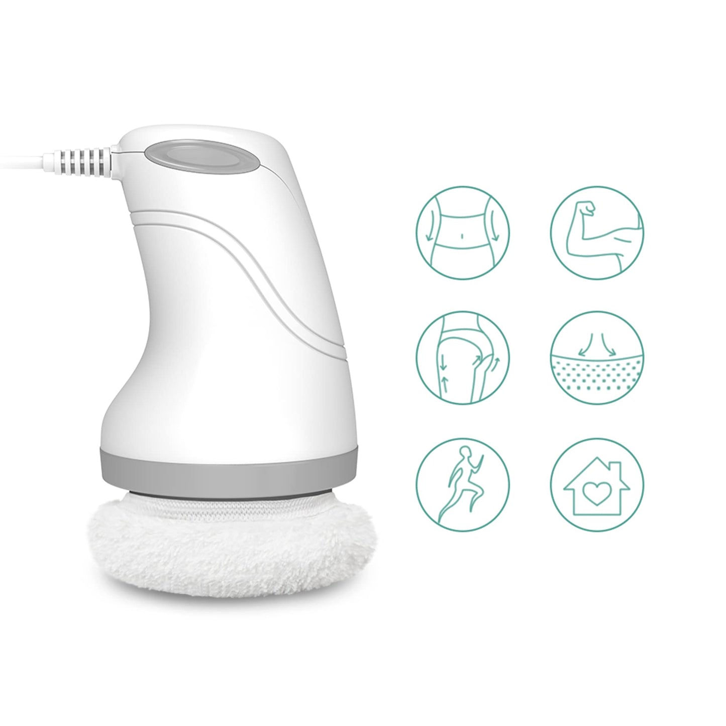 BUSHIPIN Body Sculpting Machine Electric Cellulite Massager 3 Pads, Handheld Full Body Massage Machine for Back/Abdomen/Butt/Leg/Arms Deep Massage Relax with Rotaion Vibration Body SPA (White)