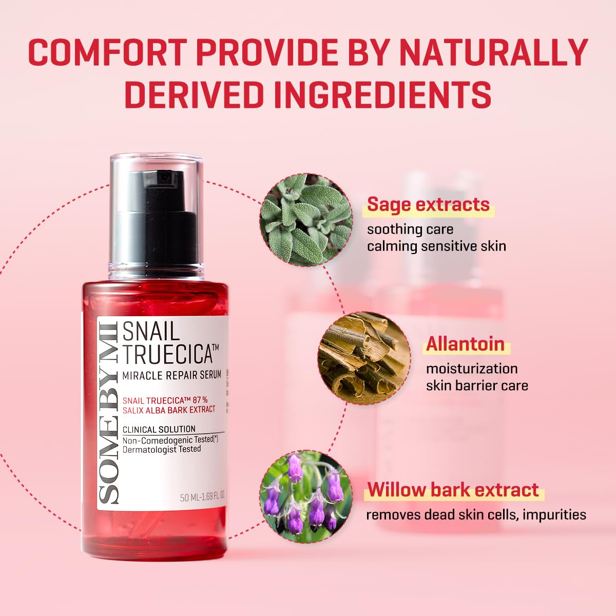 SOME BY MI Snail Trucica Miracle Repair Serum - 1.69Oz, 50ml - Made from Snail Mucin for Sensitive Skin - Daily Repair Face Serum for Post Acne Marks and Strengthen Skin Barrier - Korean Skin Care