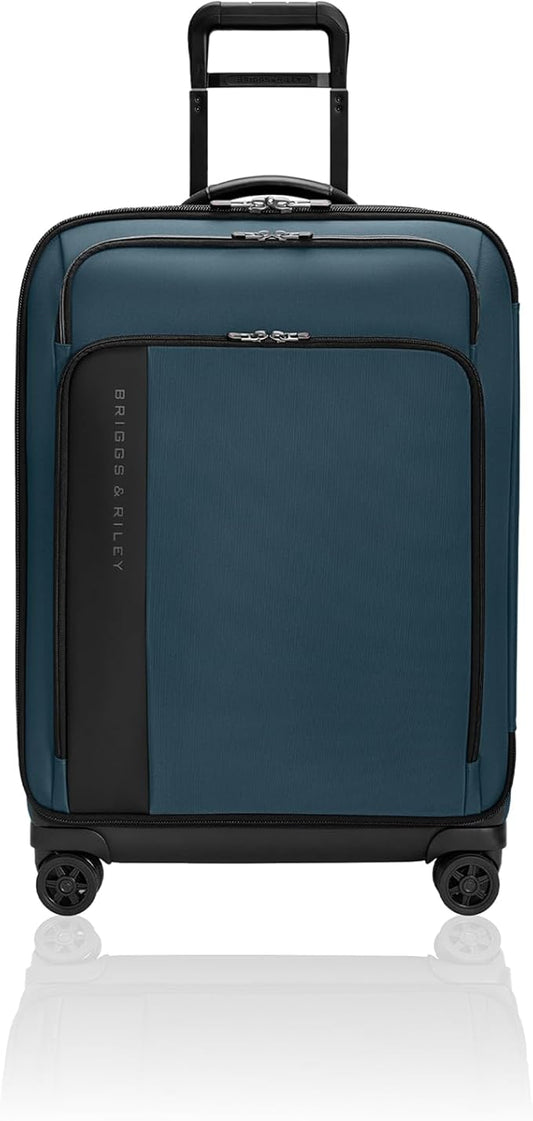 Briggs & Riley 26" Medium Expandable Spinner - Checked Luggage for Travel, Suitcases with Wheels, Softside Rolling Bag for Men & Women - ZDX Collection, Ocean