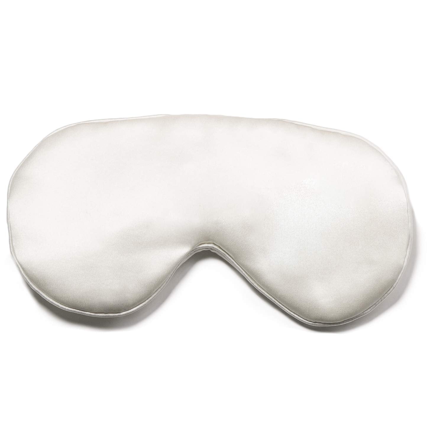 Fishers Finery 25 Momme Mulberry Silk Travel Sleep Mask |Adjustable Strap (Natural White-No Dyes)