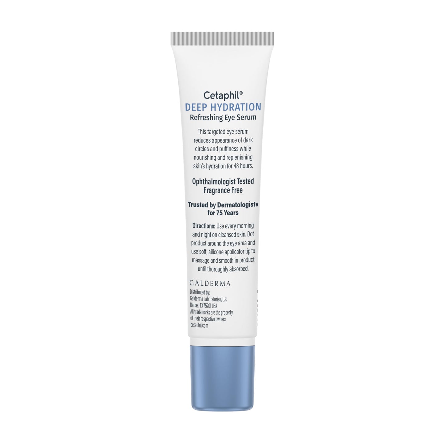 CETAPHIL Deep Hydration Refreshing Eye Serum, 0.5 fl oz, 48Hr Hydrating Under Eye Cream to Reduce the Appearance of Dark Circles, With Hyaluronic Acid, Vitamin E & B5 (Packaging May Vary)