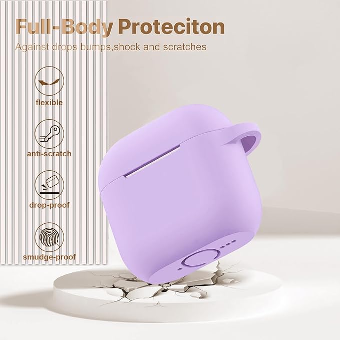 Case Cover for Apple Airpods 4 - VOTILE Airpods 4 Cases 2024 Cover Women Silicone iPods 4 Earbuds Wireless Accessorie Charging Cases Girl Bling Keychain for Airpod iPods 4th Generation - Lavender