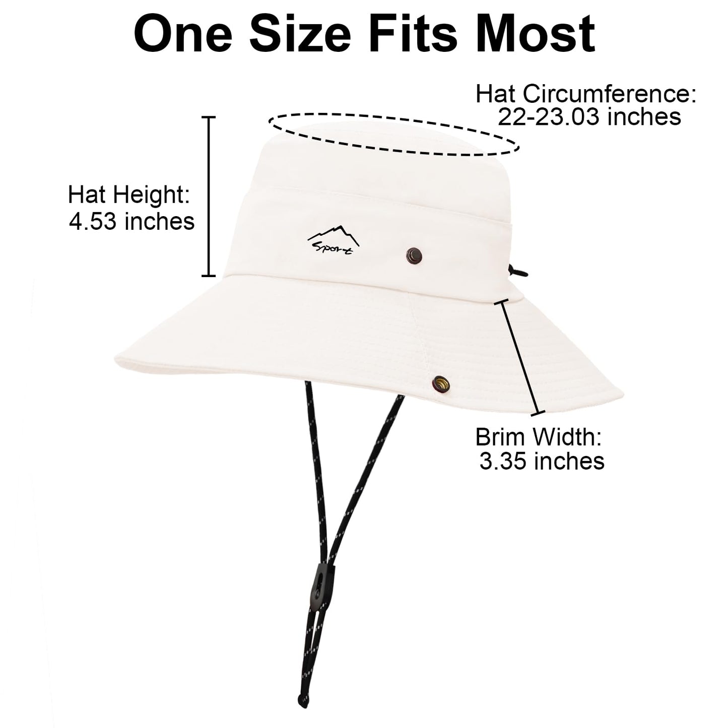 Sun Hats for Women Bucket Hat UV Protection Fishing Hat Wide Brim Safari Hats 2 in 1 Zip-Off Sun Visor Hats UPF 50+(1Pack-Beige)