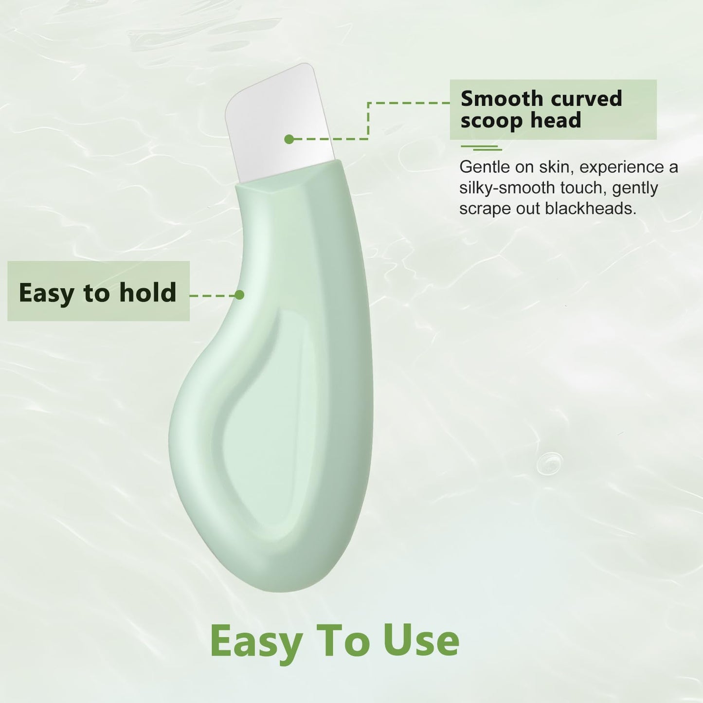 Wanocean Blackhead Remover Tool for Face Nose,Face Spatula for Facial Cleansing, Silicone Face-Scraper,Skin Care Tool, Birthday Gifts for Mom Wife Daughter Men Women(Green)