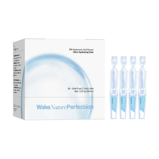 3% Hyaluronic Acid Serum Ultra-Hydrating Vials, Hyaluronic Acid Tubes, Wake Nature Perfection Hyaluronic Acid, 3% Hyaluronic Acid Serum for Face, Ultra Hydrating Serum (1 Box of 30)