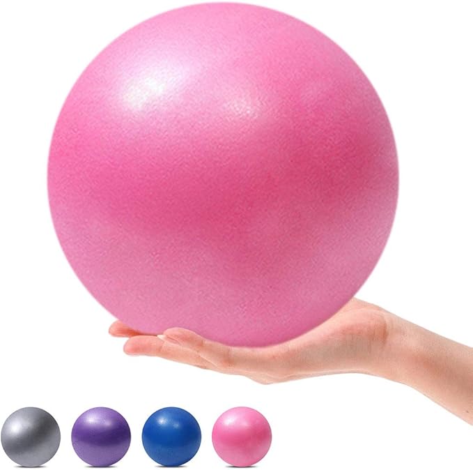 9 Inch Exercise Pilates Mini Yoga Balls Barre for Home Stability Squishy Training Physical Therapy Improves Balance with Inflatable Straw