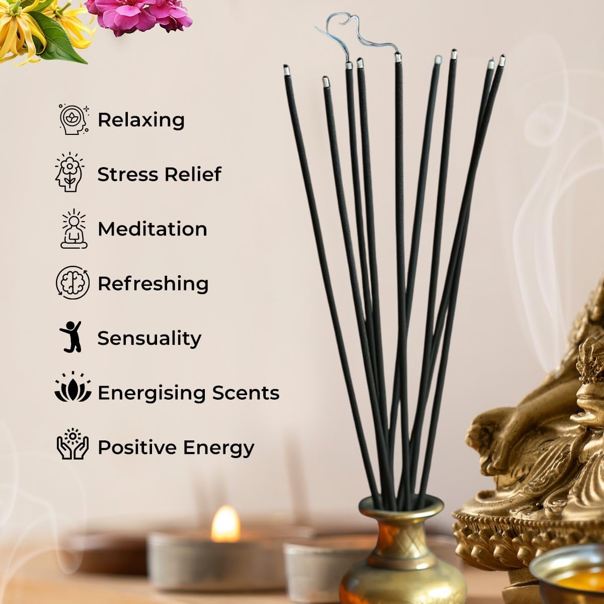 Chakra Aromatherapy Incense Gift Pack – 120 Natural Sticks (6 Boxes) – Relaxing, Stress Relief, Meditation, Refreshing, Sensuality & Energising Scents – Eucalyptus, Geranium & More