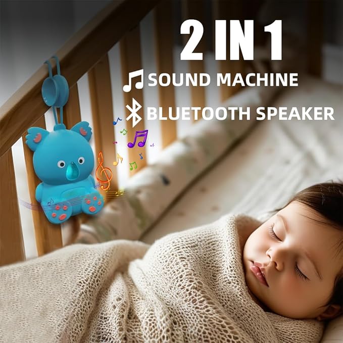 Baby White Noise Sound Machines with Wireless Speaker, Portable Bluetooth Sound Machine Travel Infant Soother Sleep Aid Sound Sleeping Music Mahchine for Baby