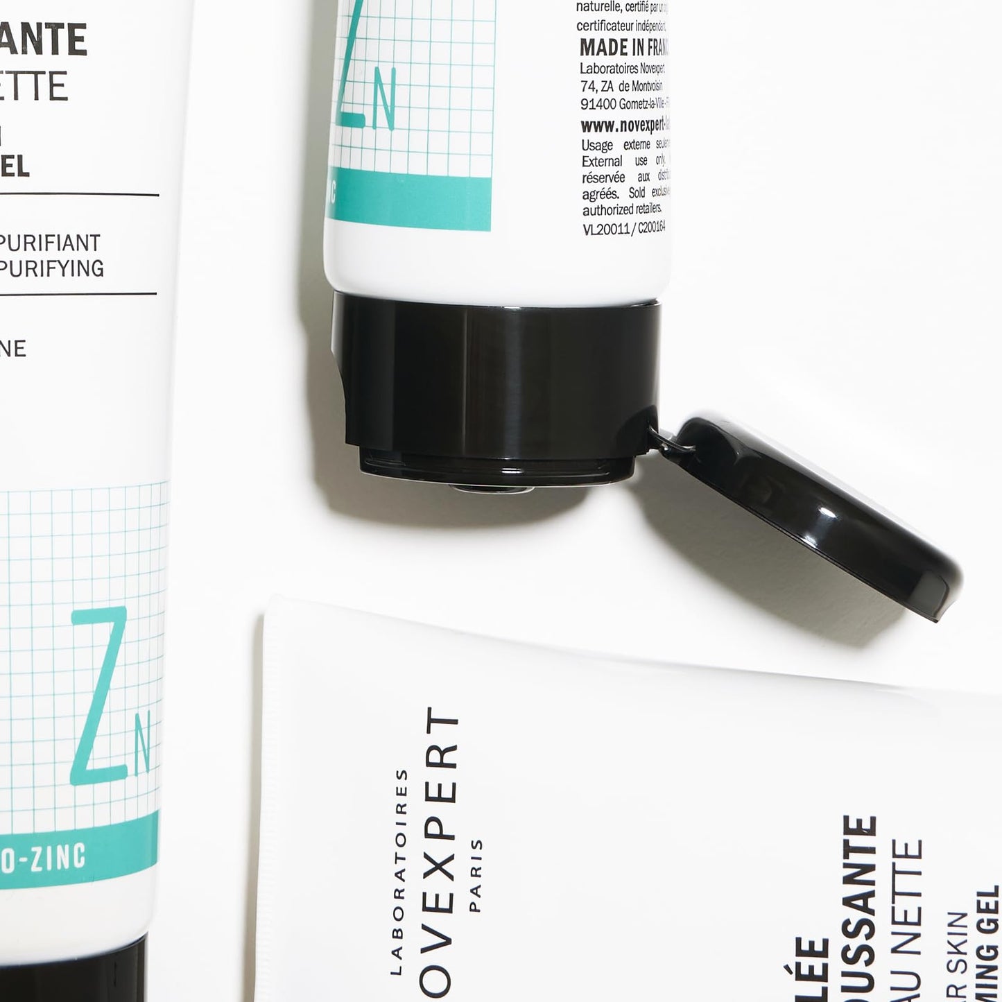 Novexpert Clear Skin Foaming Gel - Gentle Facial Cleanser With Zinc - Renews, Restores Skin - Deep Clean With Hydrating Face Wash - Vegan, Organic Skincare - 1.05 oz