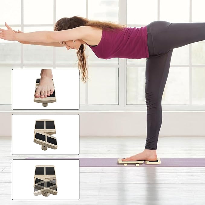 Ankle Balance Board Foot Strengthener Trainer Ideal for Sprained Ankle Recovery Stability Exercises and Physical Therapy Plus Posture Corrector and Foot Stretcher for Plantar Fasciitis Relief