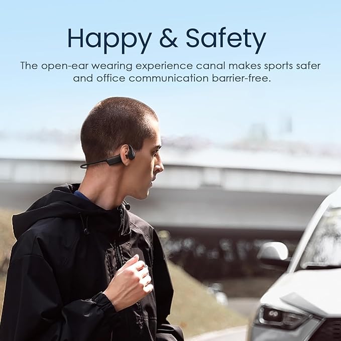 Bone Conduction Headphones-Wireless Bluetooth 5.3 Sport Open Ear Bone Conduction Headphones,IPX5 Sweat Resistant Headphone for Workout,Comfortable Fit with Hand Band Headset,Black Earphones