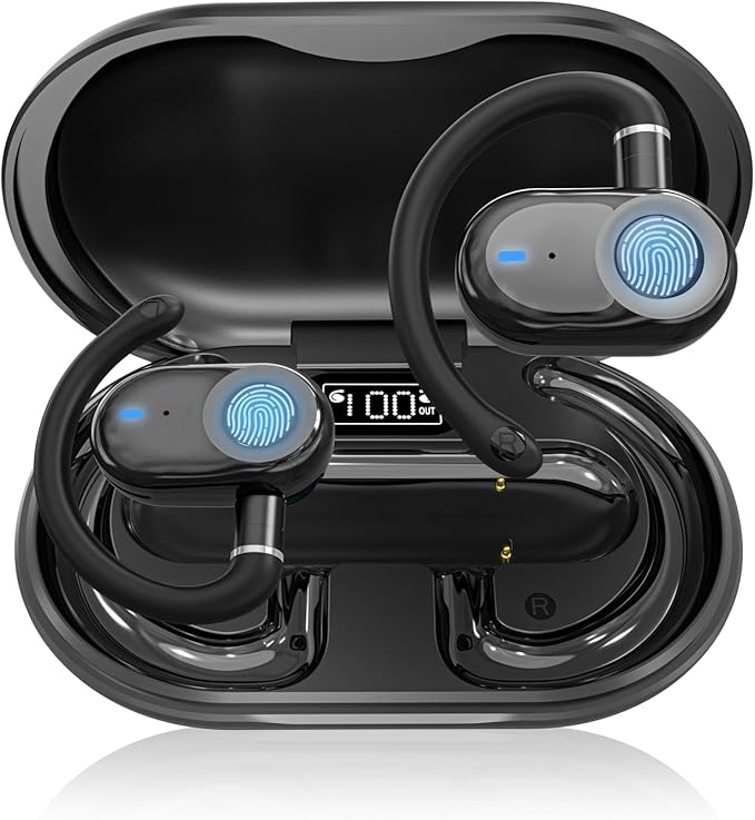 AI Translation Earbuds Real Time, Language Translator Earbuds, 144 Languages & Accents, OWS 3-in-1 Open Ear Wireless Bluetooth Earbuds with Charging Case for Travel, Business & Learning