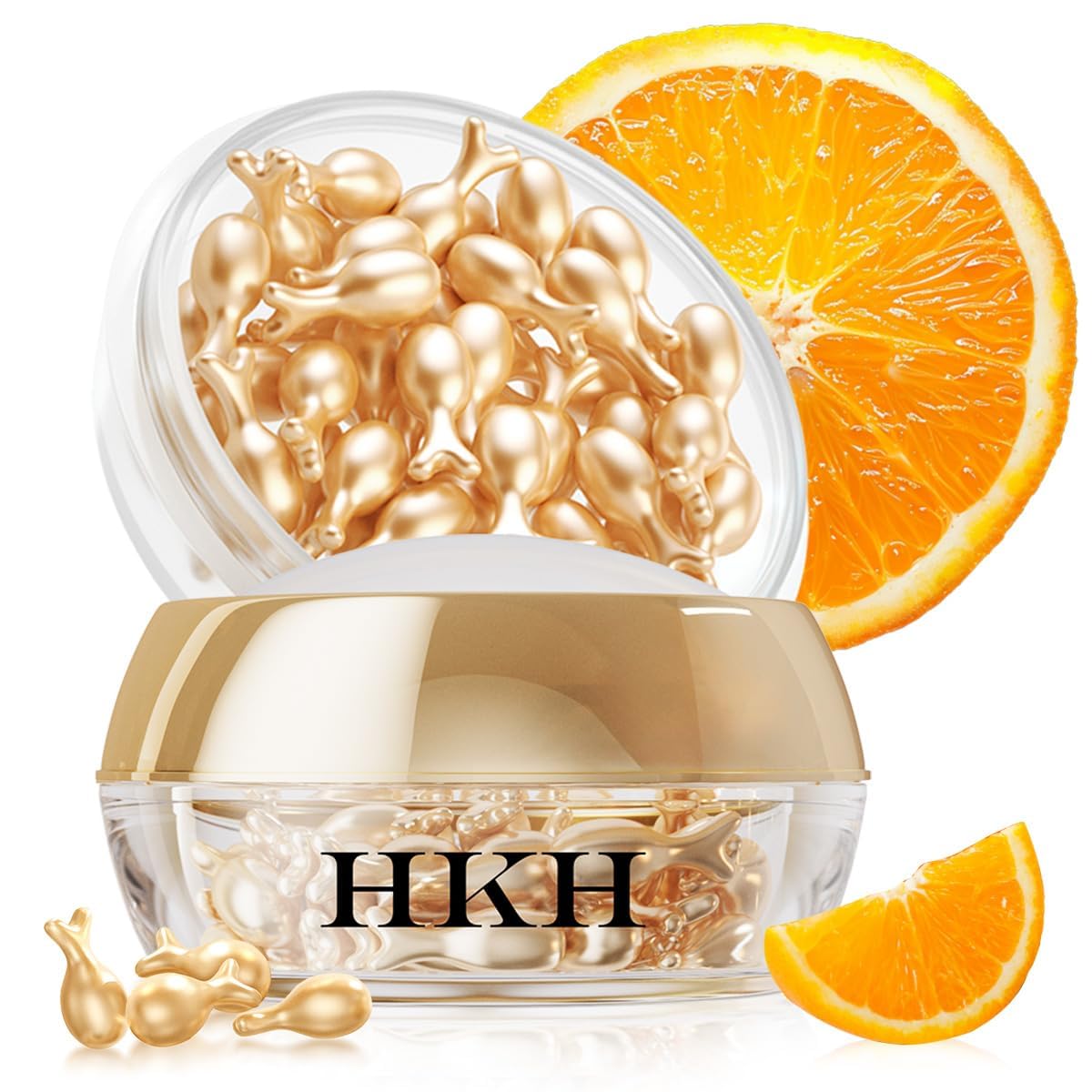 HKH Vitamin C Super Serum for Face - Anti Aging Vitamin E Facial Serum Capsules with Niacinamide, Vit C Oil for Women, Even Skin Tone, Reduce Wrinkles, Moisturise, Travel Friendly (38 Capsules)