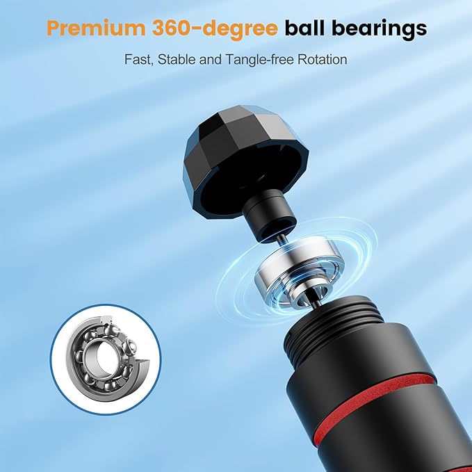 Jump Rope,Tangle-Free Rapid Speed Jump Rope with Ball Bearings for Men,Women and Kids,Adjustable Steel Skipping Rope with Ergonomic Foam Handles,A Ideal Equipment and Accessories for Workout,Fitness,Exercise,Home Gym,Slim Body