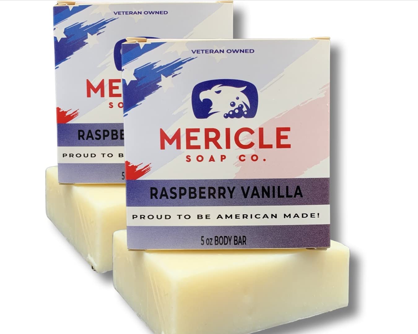 Mericle Soap Co. Black Raspberry Vanilla Organic 5oz Body Bar | Natural | Made in the USA | Veteran Owned | No Chemicals or Preservatives | Cold Process Technoloy - 2 Pack