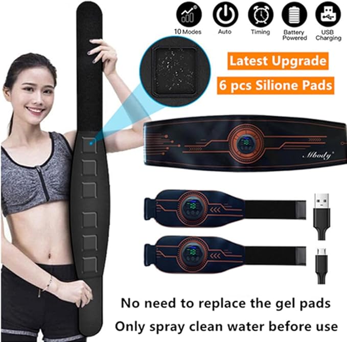 Abs Stimulator Muscle Training Fitness Workout Equipment Ab Core Toner Belt for Abdominal/Arm/Leg Full Set Fit 23''-60''