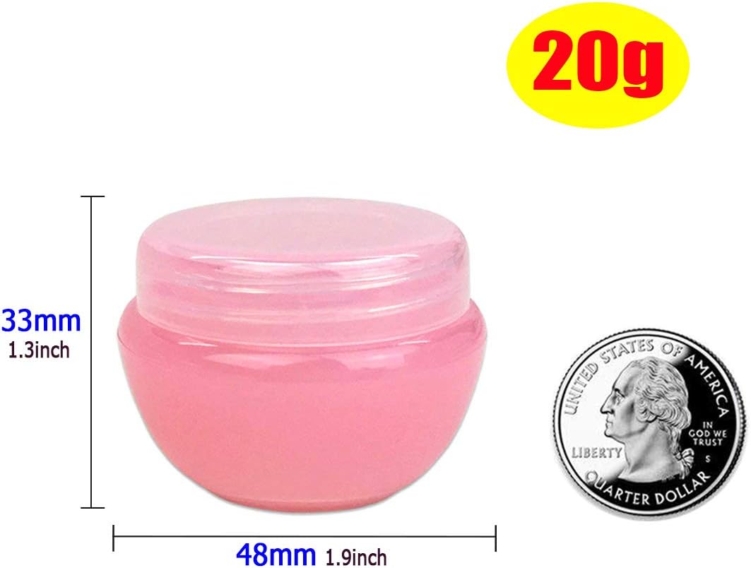 Wopanxye 12pack 20g Refillable Cosmetic Container, 20ml Frosted Small Sample Jars with Inner Liner for Oils Salves Creams Lotions Powder Makeup Eye-shadow Nails Beads Toner, FREE Spatulas & Labels