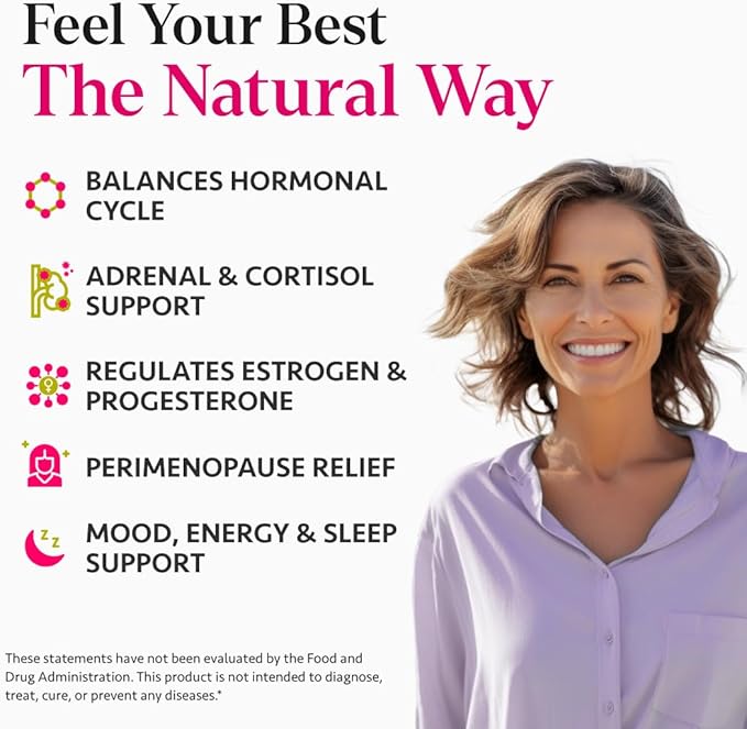 Ayurvedic Hormone Balance for Women | Cortisol Manager | Regulates Estrogen | Made in USA | Ashwagandha, Rhodiola, & Shatavari | Mood, Energy, & Sleep Support | Stress Relief | 60 Ct. - OSH Wellness
