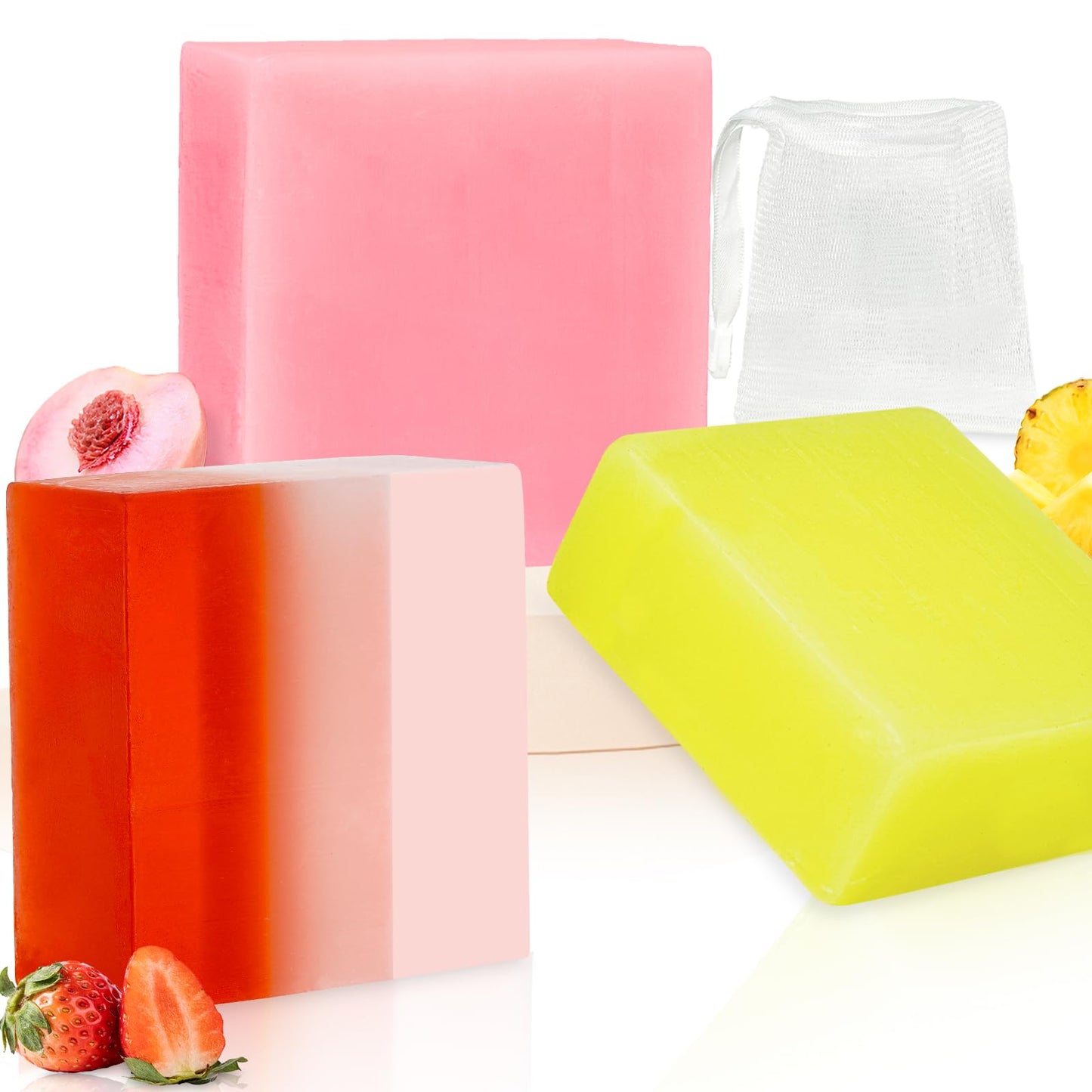 3 Pack Organic Handmade Yoni Soap Bars For Women Ph Balance, Feminine Vaginal Wash V Cleansing Bar Soap for Women, All Natural Soap Bar with Bubble Foam Net, Yoni Wash Away Odor (P+P+S)