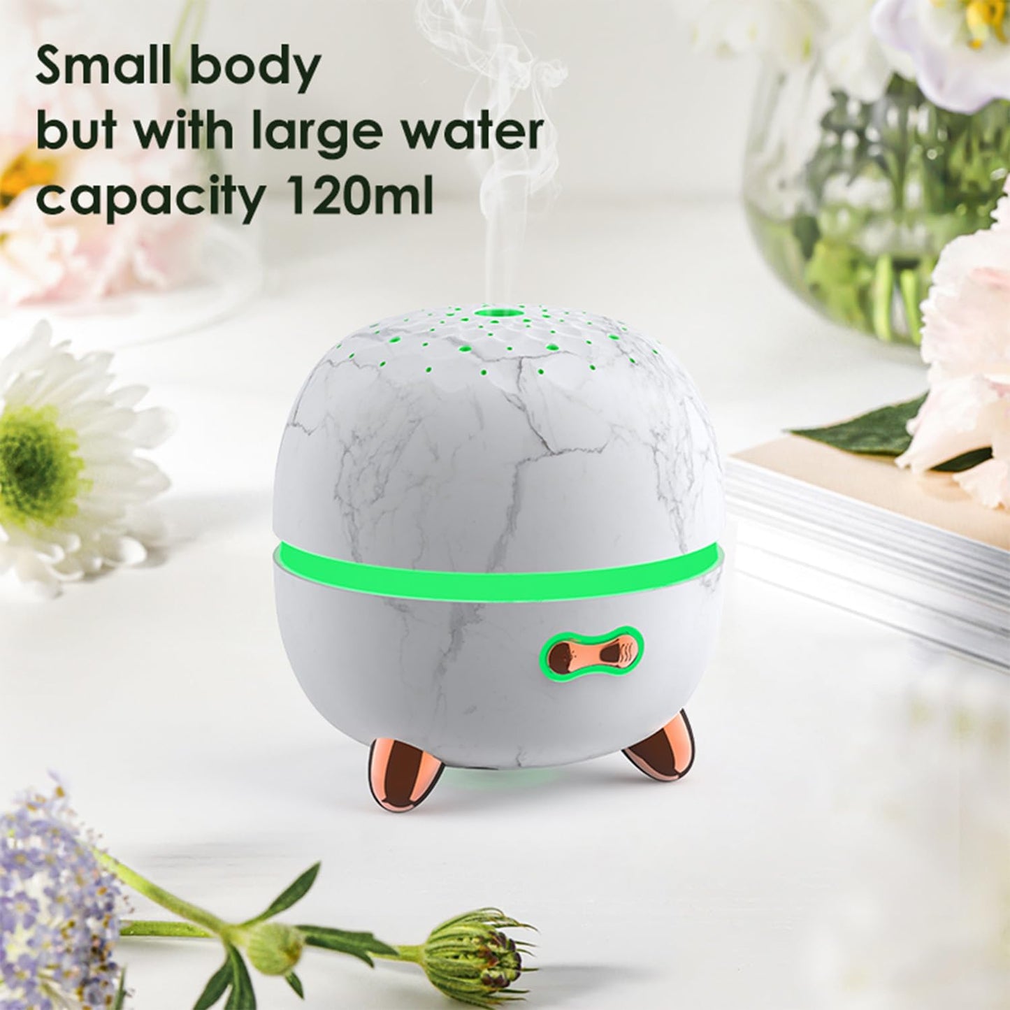 Pinci Essential Oil Diffuser, 120ml Small Aromatherapy Diffuser, Ultrasonic Diffusers for Essential Oil, Cool Mist Humidifier with 7 Color LED and Auto Off Safety, for Bedroom,Office, Study Room