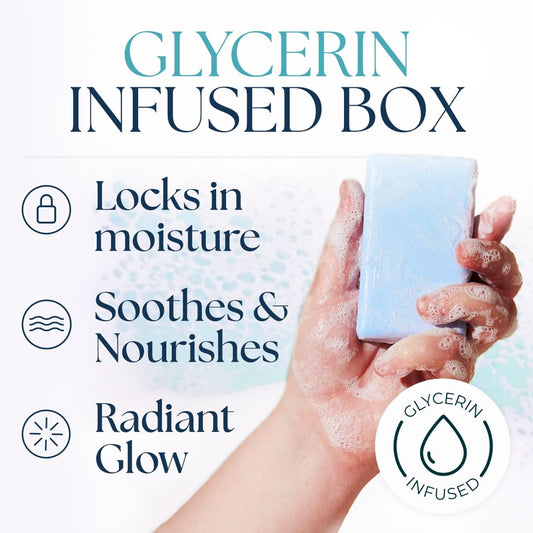 Nurture by Nature Ocean Escape Spa Gift Baskets for Women - 4 Piece Ocean Home Self Care Gift Set with Body Scrub, Bath Salts, Soap & Hand Cream - Pamper Gifts for Women Relax - Cruelty Free & Vegan