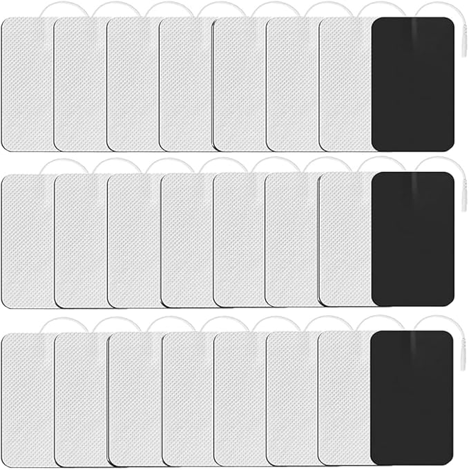 24 Pieces LOVMAYZ DL Self-Adhesive Electrode TENS Unit Replacement Cutaneous Electrode Pads,Reusable Electrodes,Very Sticky,Compatible with AUVON, TENS 7000 and Other TENS/EMS Devices