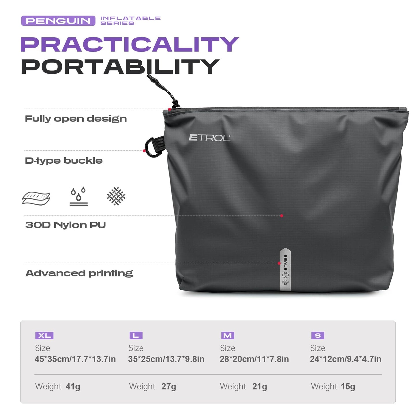 ETROL Travel Packing Cubes Set of 4, Waterproof Compression Storage Bags for Clothes, Lightweight Luggage Organizers for Suitcase, Backpacking, Hiking, Camping & Business Trips(S+M+L+XL)