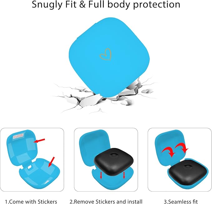 Compatible with Powerbeats Pro, Soft Silicone Case with Gold Heart Pattern for Powerbeats Pro Case with Cute Butterfly Keychain for Girls Women (Blue)