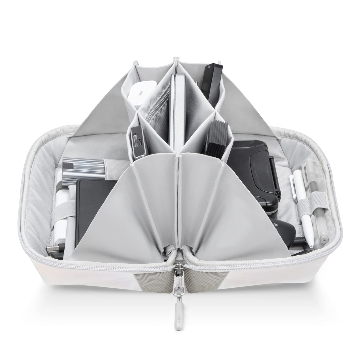 Inateck Electronics Organizer Travel Case, 180° Open Water-resistant, Multifunctional Travel Organizer Bag, Electronic Accessories Carry Case, Aurora, Large