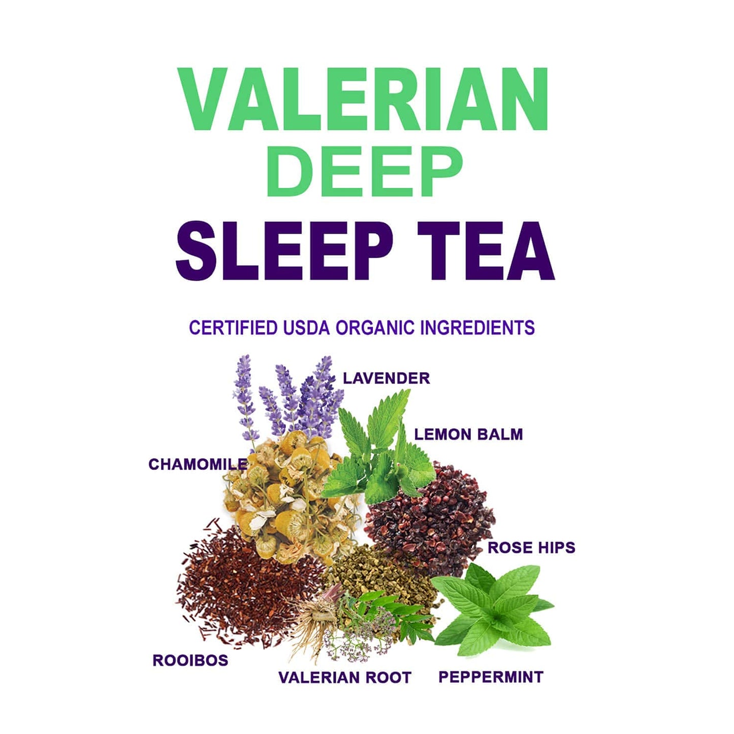 Secrets Of Tea Valerian Sleep Tea - Natural USDA Organic Caffeine-Free Tea- Herbal Tea for Sleep and Relaxation with Lavender, Chamomile and Lemon Balm - 20 Count(1 Pack)