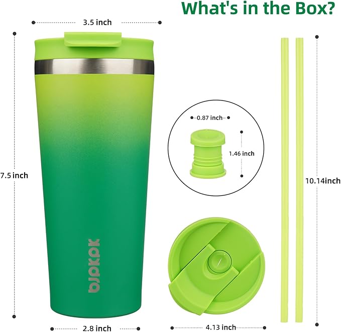 BJPKPK 22oz Tumbler With lid And Straw Stainless Steel Travel Coffee Mug Insulated Tumblers Cups,Bamboo Grove