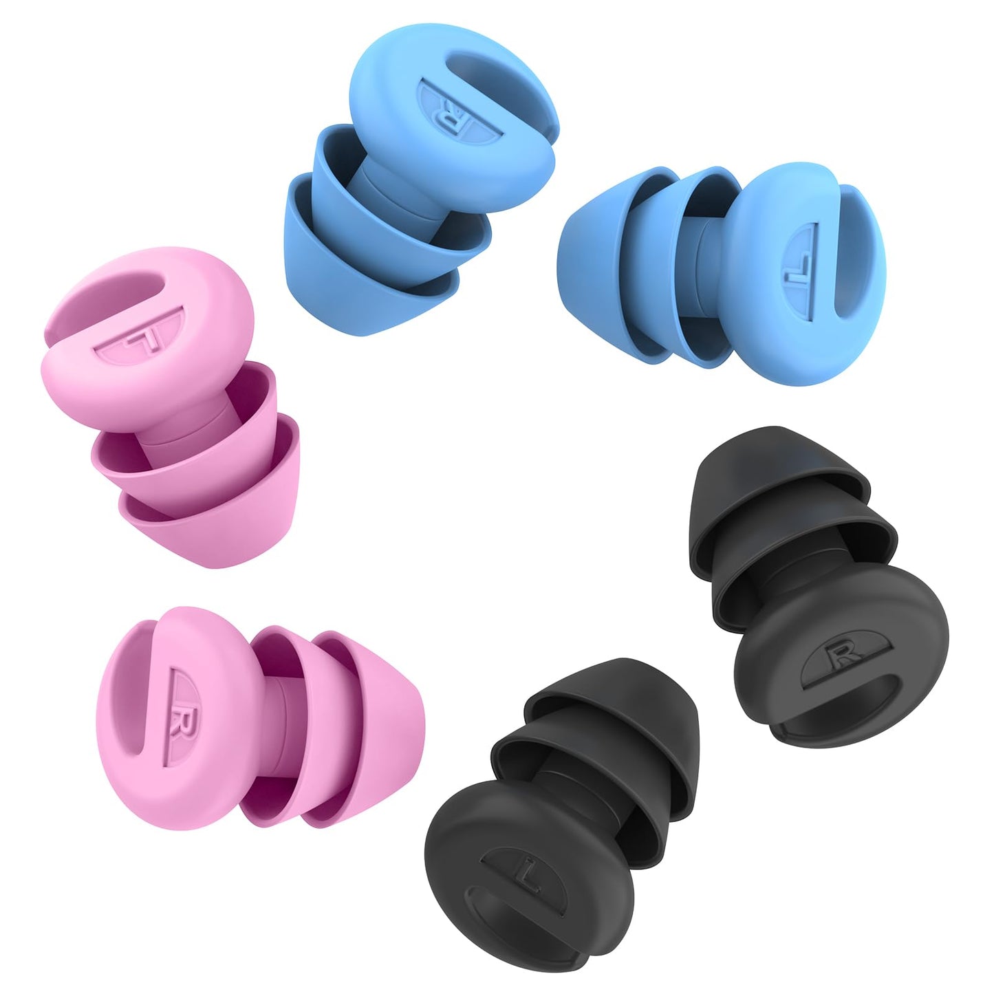 Ear Plugs for Sleeping Noise Cancelling, 38dB Noise Reduction Earplugs, Silicone Reusable Hearing Protection Ear Plug, Waterproof Earplug Suitable for Sleeping, Study, Travel, Concerts (3Pairs)