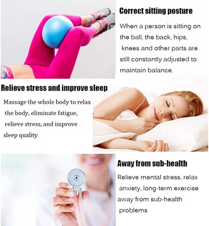 6 Inch Mini Exercise Pilates Yoga Ball for Yoga, Barre Training and Physical Therapy- Improves Balance with Inflate Pump(Black)