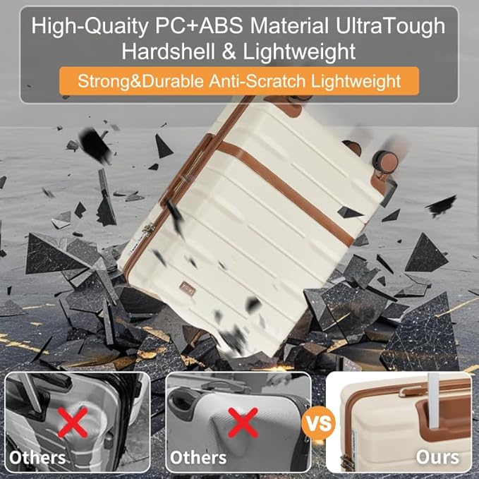 Carry On Luggage Sets,20 Inch Carry-on Suitcase with Spinner Wheels,PC+ABS Lightweight Hardshell with TSA lock,Airline Approved YKK Zippers (navy)