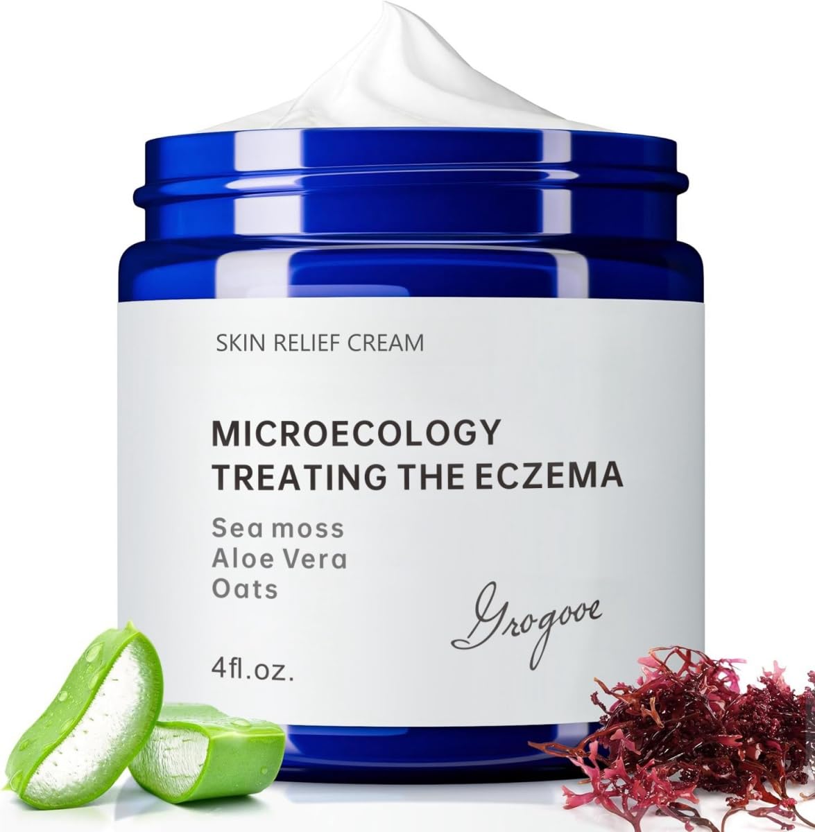 Natural Organic Eczema Soothing Cream Made With Sea Moss Aloe Vera, Oats! Sensitive Skin Dry Skin Hydrating Comfort Moisture Fragrance Free Skin care