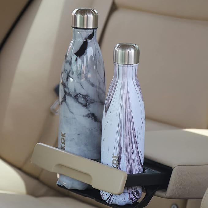 BJPKPK Pink Wood Graphics Stainless Steel Water Bottles,17 oz Metal Insulated Water Bottle, Reusable