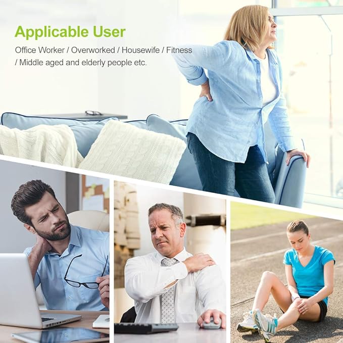 AUVON Dual Channel TENS Unit Muscle Stimulator Machine with 20 Modes, 2" and 2"x4" TENS Unit Electrode Pads (Black)