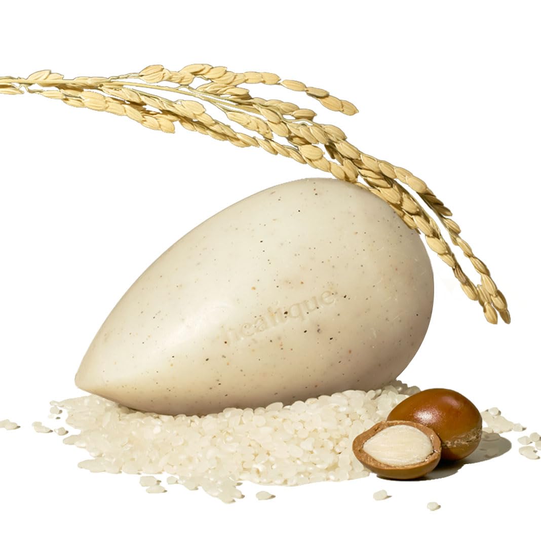 Healique rituels Bar Shampoo and Conditioner for Thin Hair (Massage Soap) (Organic Oils) 4.5oz – Rice (Large)