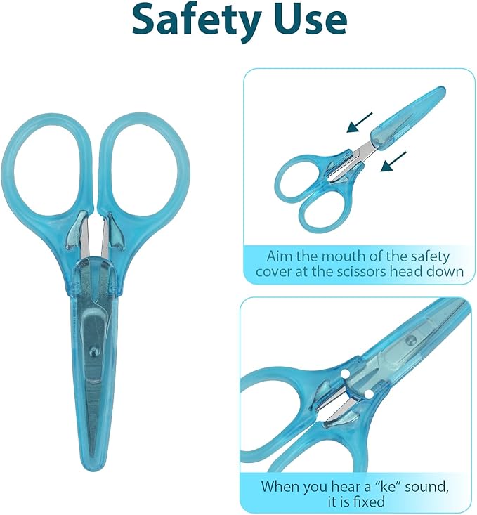 20 Pcs Craft Small Sewing Mini Scissors for Fabric Cutting, Yarn Travel Scissors Bulk with Protective Cover, Curved and Straight for Paper Cutting, Crafting, Embroidery, Quilting, Sewing