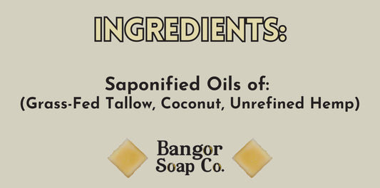 Bangor Soap Co.'s RAW UNSCENTED Pure, Natural Whipped Soap with the FINEST Tallow, Coconut, and Hemp, for the SMOOTHEST Lather in Skin Care